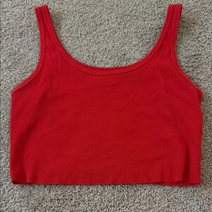 Wild Fable Bright Red Ribbed Crop Top